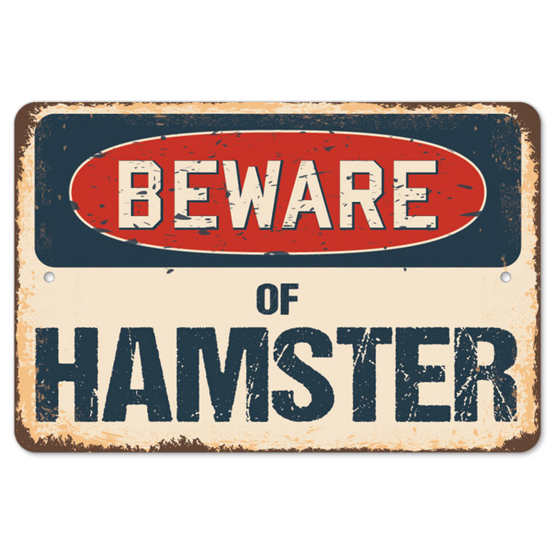 Adhésif décoratif hamster_Beware Of Hamster, H 8 po x l 12 po x p 1 po