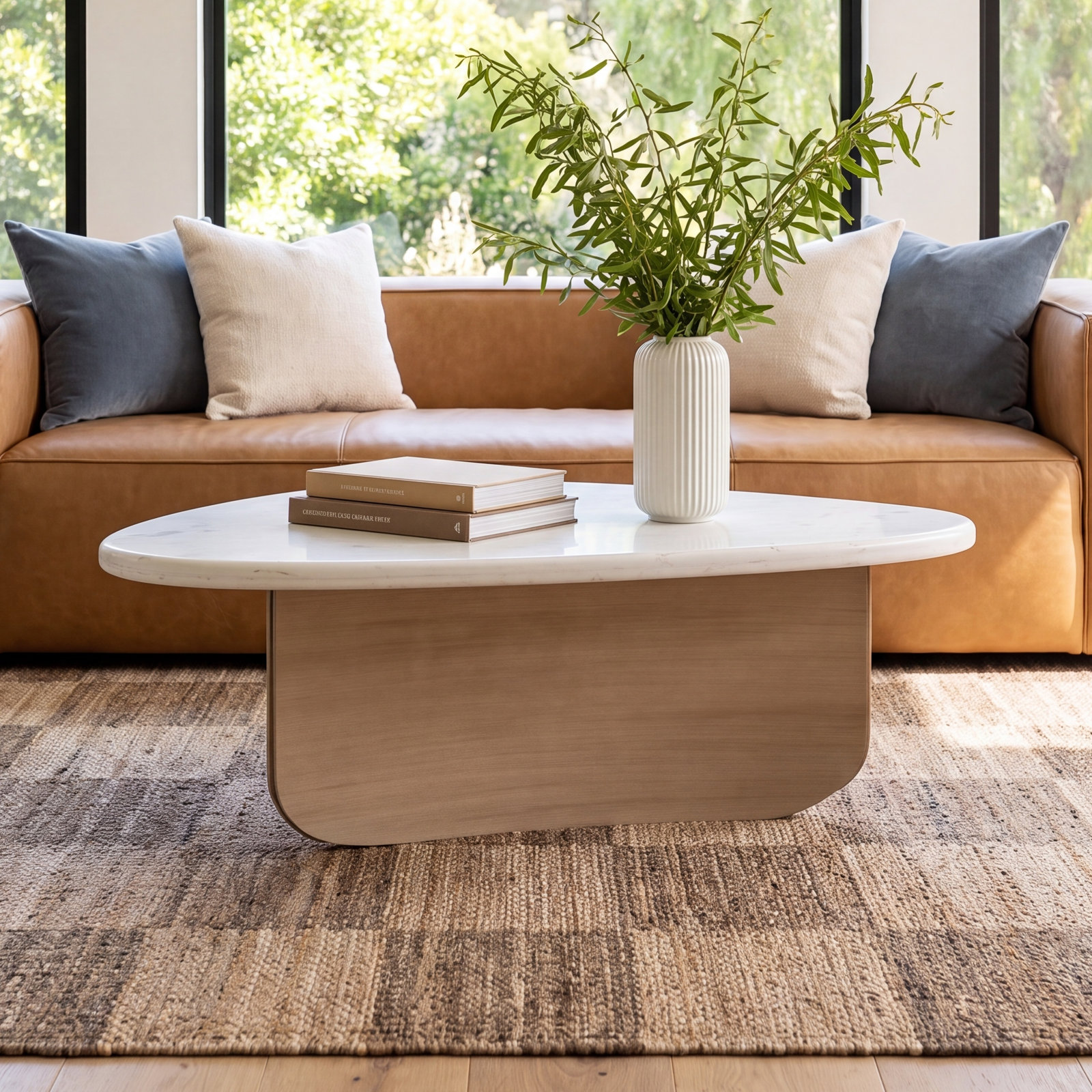 Humphrey 37" Genuine Marble Coffee Table