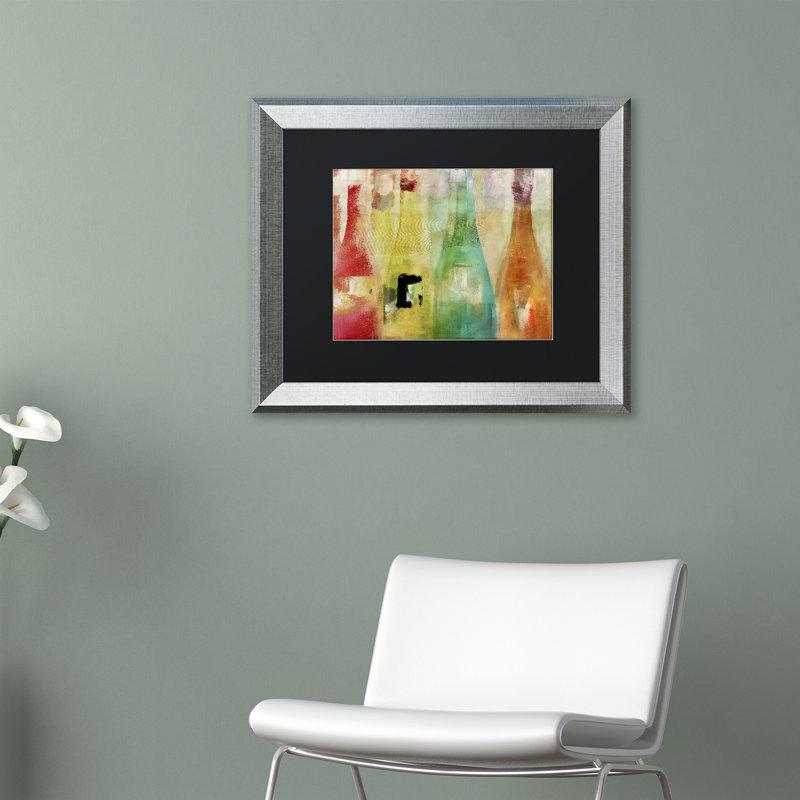 Jadaya «Bouteilles», reproduction d'art encadrée, H 16 po x l 20 po, Toile avec cadre brun, Noir