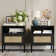 Aimara Rattan Nightstand Set 2, Bedside Table with Open Shelf and Door, Boho End Table