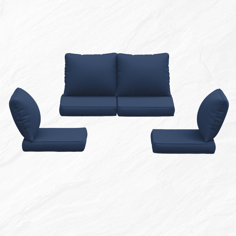 Ensemble de coussins de remplacement pour l'extérieur 4 po, Bleu marine