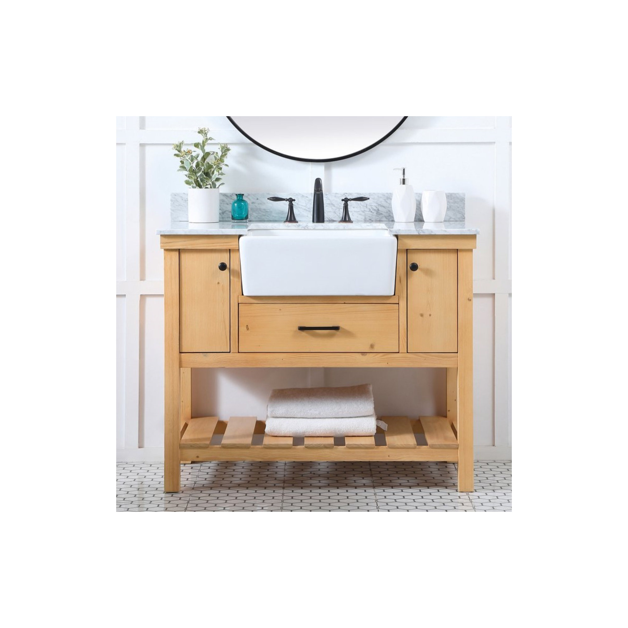 Pelaghia 42'' Single Bathroom Vanity, Natural Wood