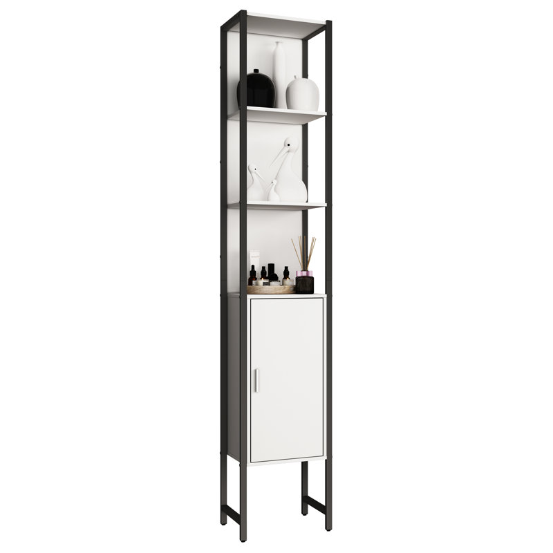 Alyisa Bathroom Cabinet, White / Black