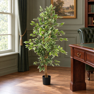130 cm H Faux Ficus Tree Plant in Plastic Pot Liner