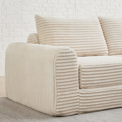 Canapé modulaire avec design incurvé et tissu velours côtelé