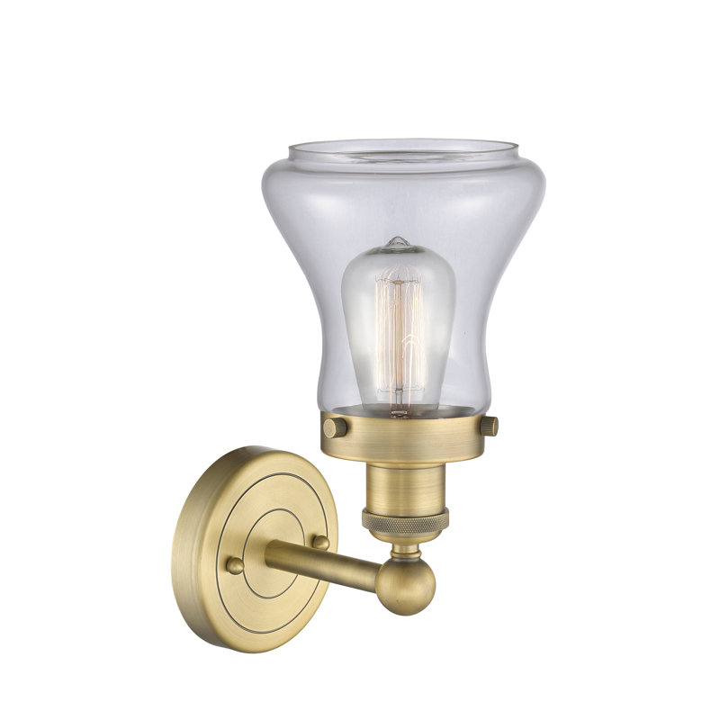 Chickasha Armed Sconce, Clear, Brushed Brass