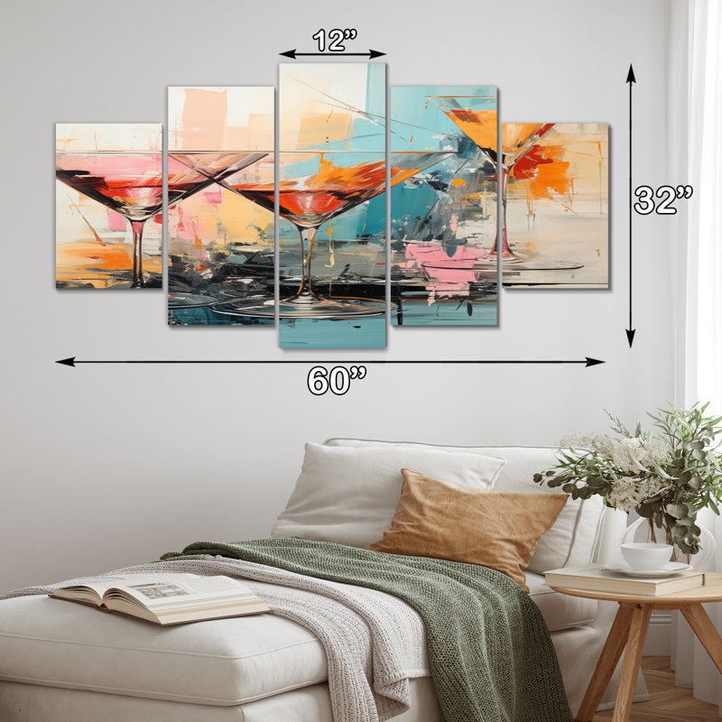 «Liquor Représentation», impression sur toile multicolore - 5 panneaux