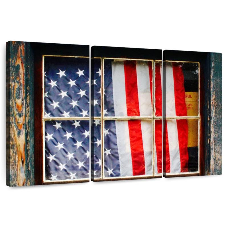 Borges American Flag On Window, 42" H x 65" W