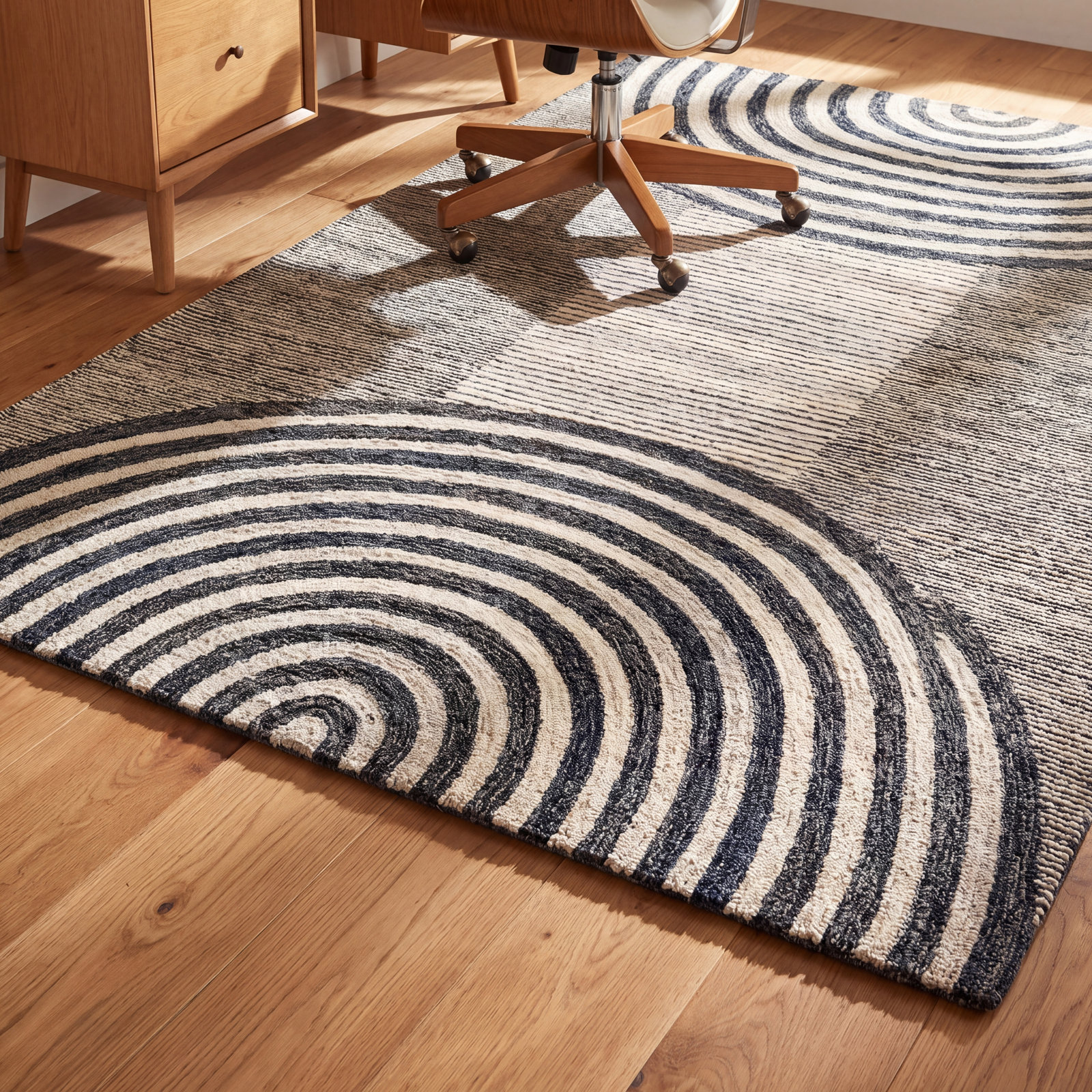 Uptown Hand-Woven Geometric Rug, Rectangle 5' x 7'6"