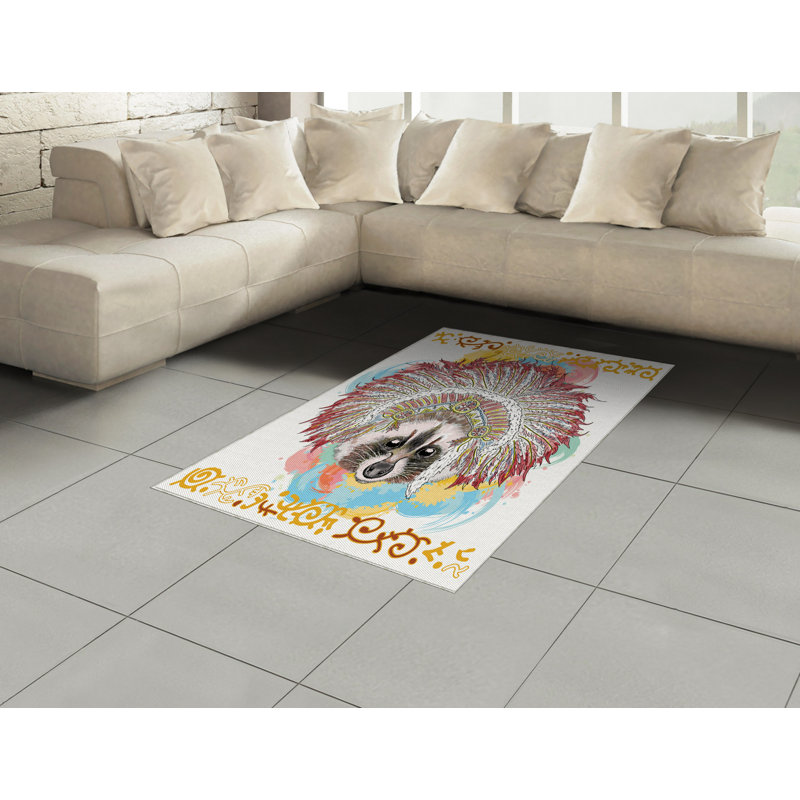 Tapis décoratif Tribal, Rectangle— 4 pi x 5 pi 8 po