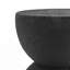 Greta 18" Modern Black Frosted Textured Hourglass Indoor/Outdoor Stool & Side Table, All-Weather Patio Accent End Table-1724826942