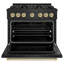 ZLINE Autograph 36 in. Classic Gas DuoPro Range in Satin Steel and Champagne Bronze Accents-1717867642-1717867641