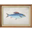 Poissons bleus rétro avec écriture française, images de salle de bain, impression sur toile encadrée sur toile.-1453499875-1453499877