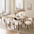 Modern PU Leather Upholstered Side Dining Chair with Curved Back & Solid Wood Legs