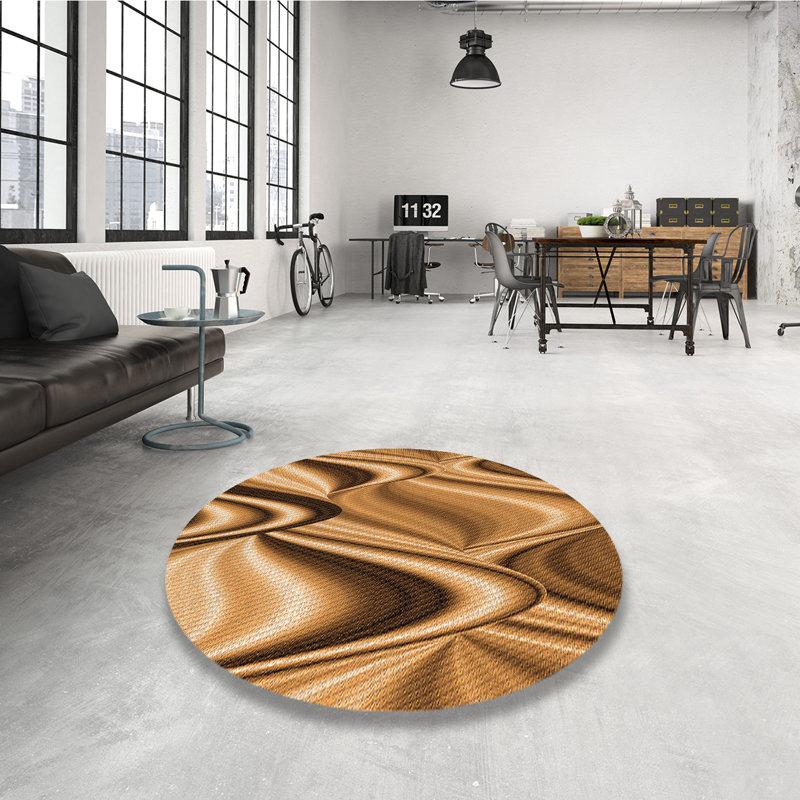 Tapis brun abstrait, Rond 5 pi
