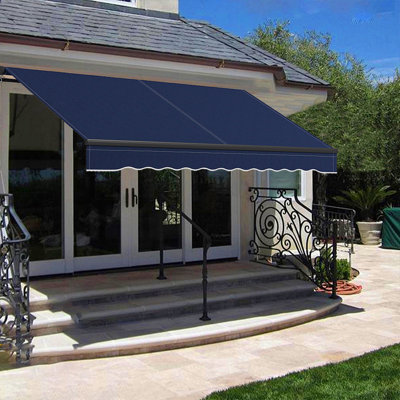 Engdash 97.25'' W x 59'' D Polyester Cover Retractable Patio Awning