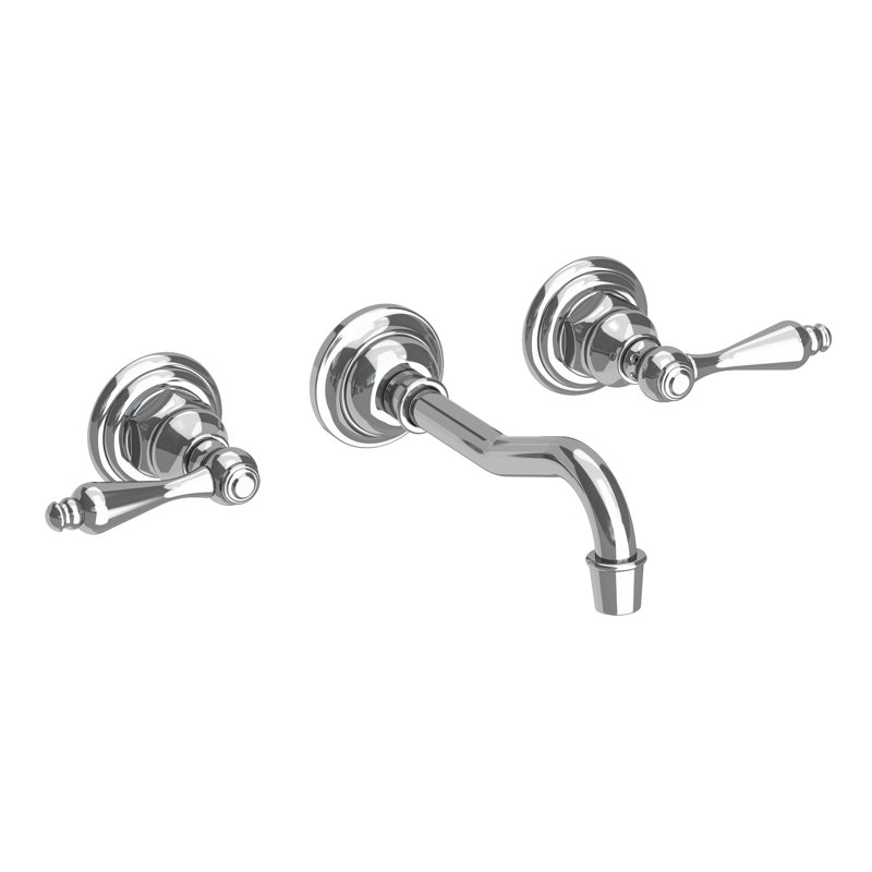 Chesterfield Wall Mount Bathroom Faucet, Polished Chrome