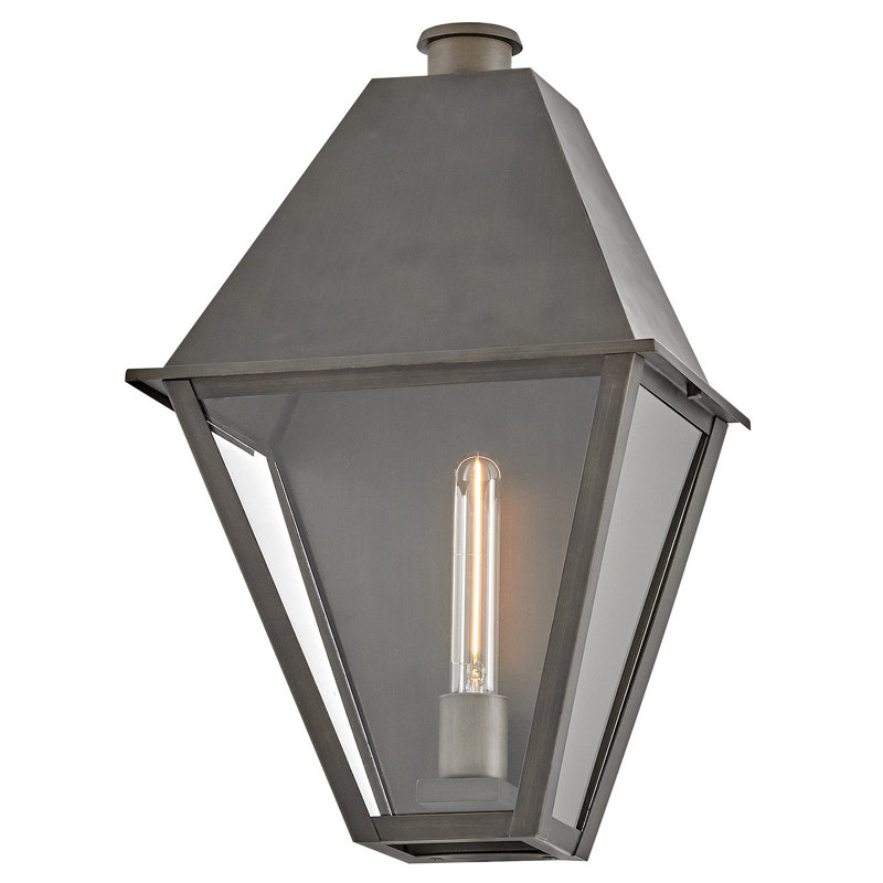 Endsley Single Light Outdoor Aluminum Wall Mount Lantern, 19.25" H x 12.5" W x 8" D