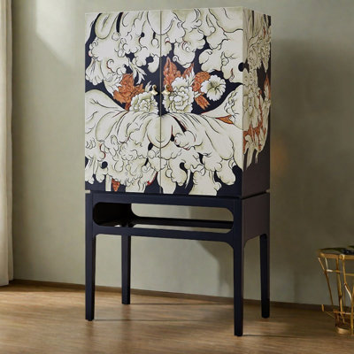 Simple Retro Painted Wooden Accent Cabinet