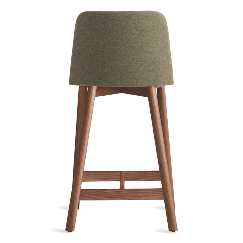 Chip Stool, White Oak, Bar Stool (31" Seat Height), Toohey Olive Plainweave