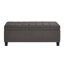 Banc de rangement rembourré capitonné à boutons, banc d'entrée avec pieds en bois et banc de lit-1740624637