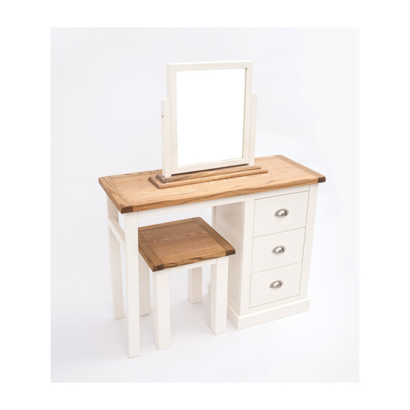 Asher Dressing Table with Mirror, Off White