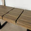 Table de salle à manger rectangulaire extensible pour 6 à 10 personnes effet bois vieilli et noir 160 à 200 cm