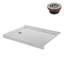 Base de douche en acrylique blanc brillant avec drain à gauche 42 po x 34 po Streamline