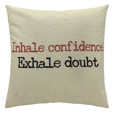 Latisia White "Inhale Confidence Exhale Doubt" Cushion