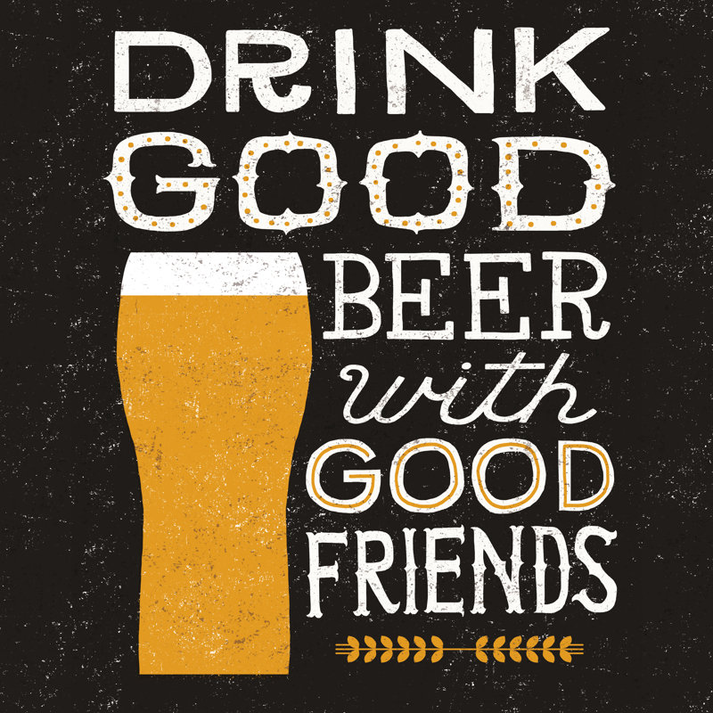 Reproduction d’art textuel sur toile, "Craft Beer IV" par Michael Mullan, H 36 po x l 36 po