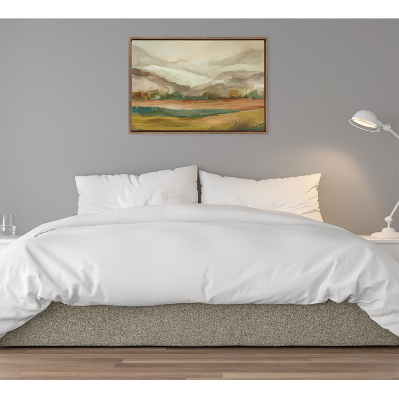 «Mountainscape» par Annie Quigley, reproduction d'art sur toile encadrée, Cadre flottant doré