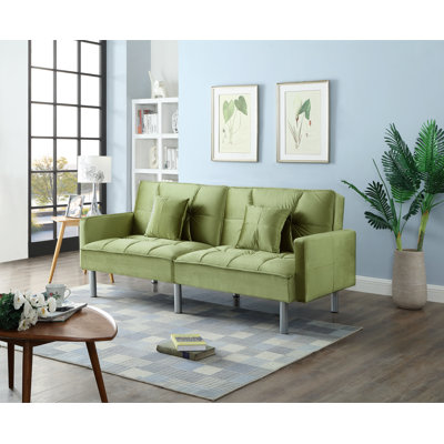Areya 75.6'' Velvet Square Arm Sofa Bed