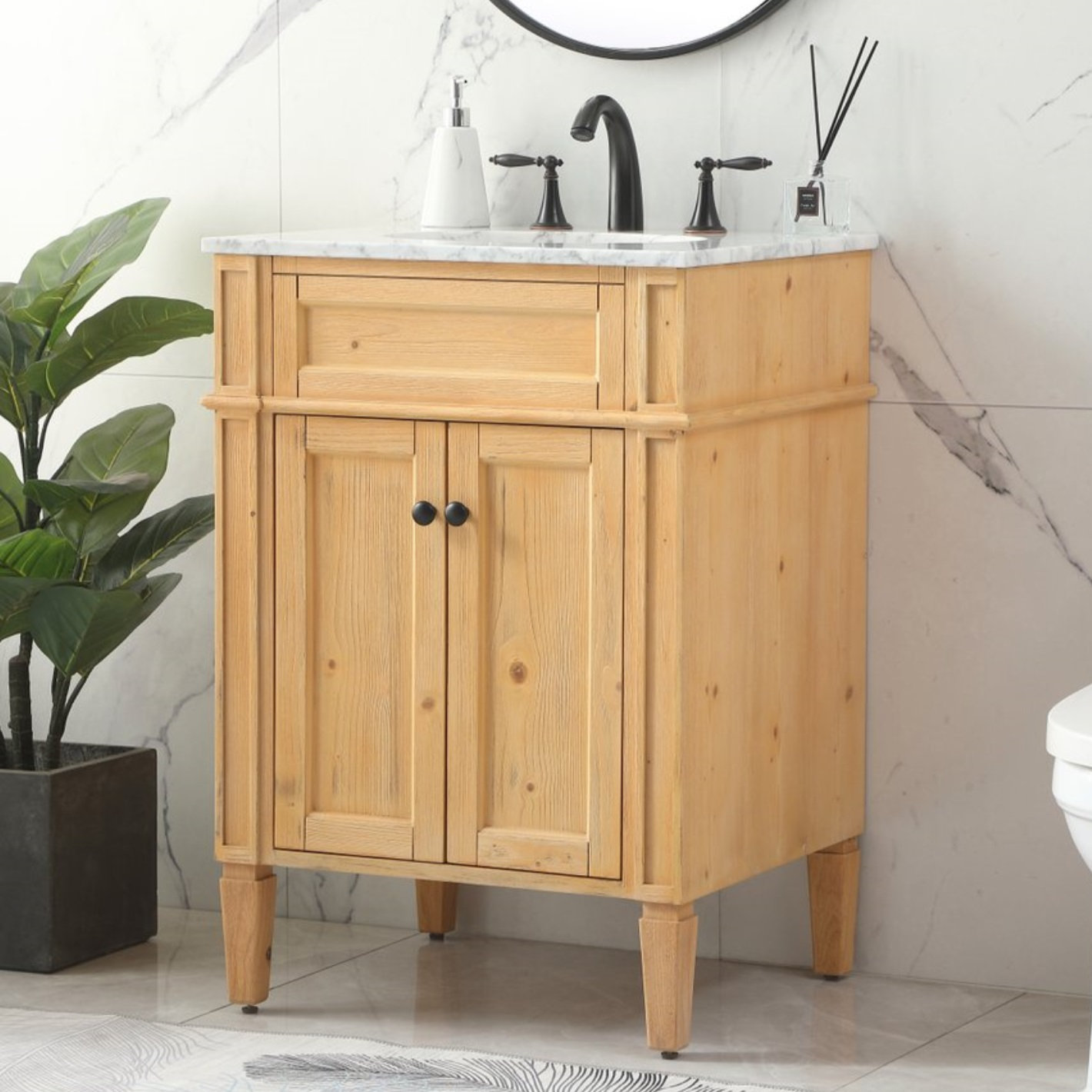 Rivers 24'' Single Bathroom Vanity, Natural Wood