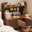 Nut-brown L-Shaped Solid Wood writing desk-118245254-133751128