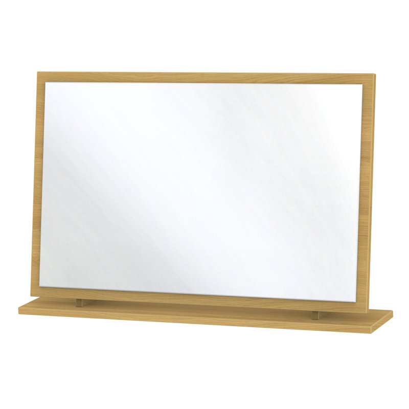 Fully Assembled Grety Dresser Mirror, Modern Oak
