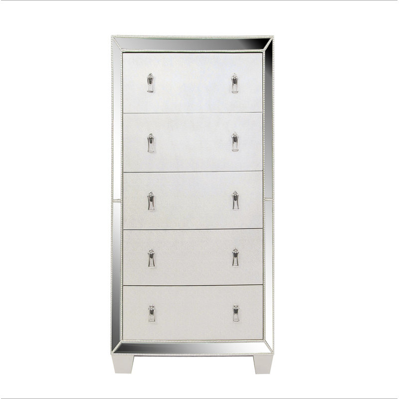 Meuble de chambre traditionnel à finition argentée 1 pièce