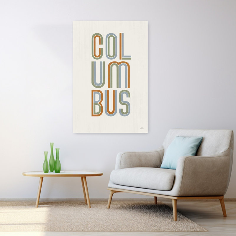 Columbus V2, art mural abstrait contemporain, H 48 po x l 32 po