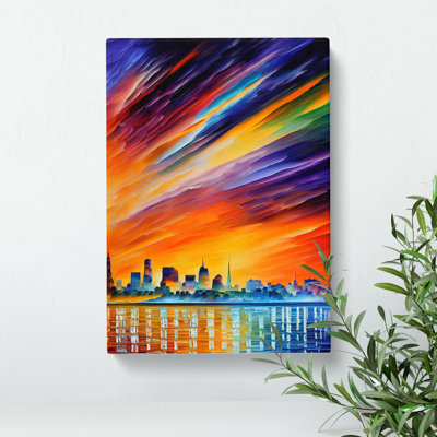 XC1022-1404X City Skyline At Sunset No.3 - Wrapped Canvas Print