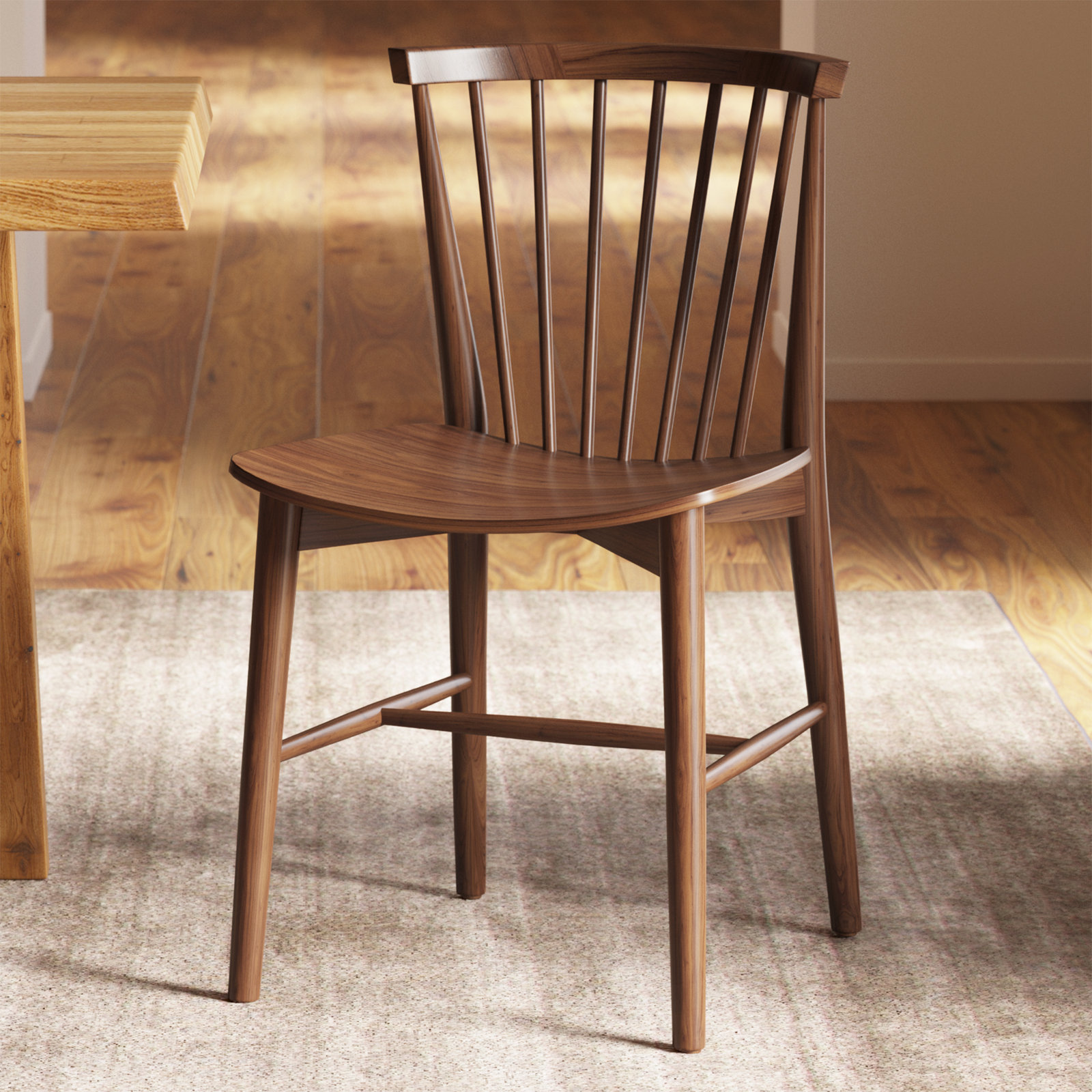 Solid Wood Side Chair, Walnut