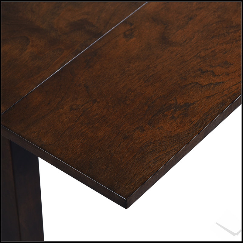 Table de salle à manger pliante extensible 29-45 pouces pour 4, peu encombrante avec pieds en bois d'hévéa durables, Brun