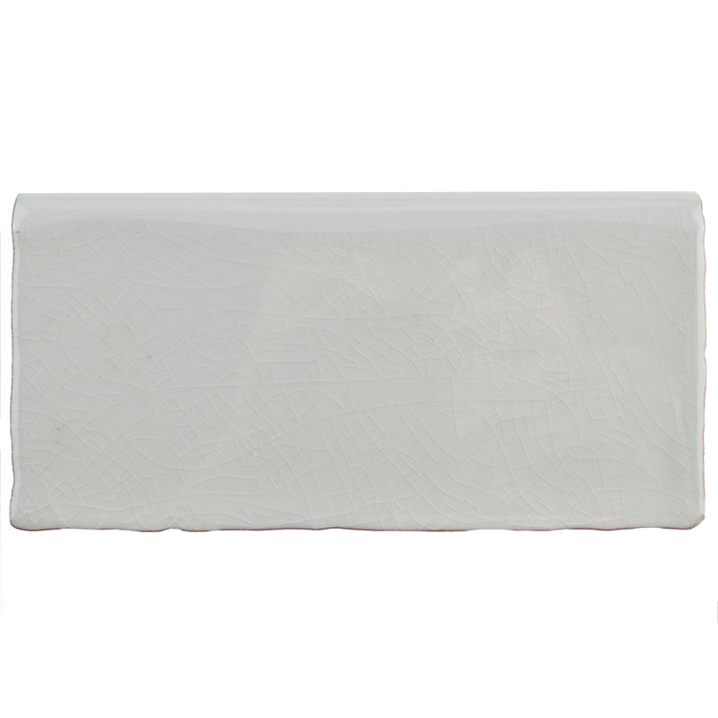 Carreau de faïence en céramique brillant 3 "x 6" Antic Craquelle, Gris foncé craquelé