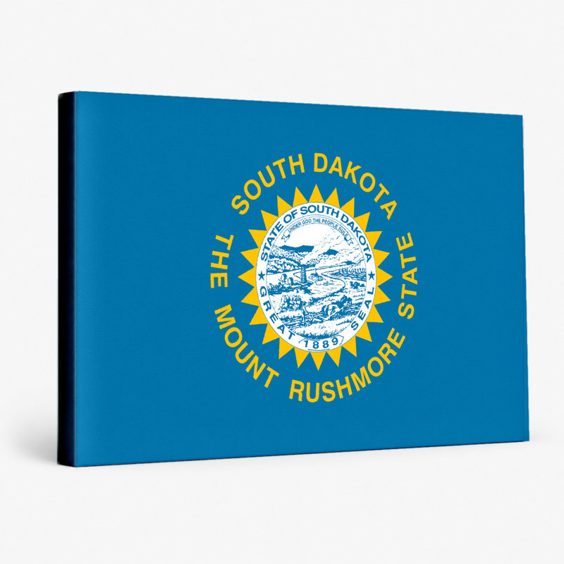 South Dakota State Flag - Art mural sur toile paysage, 30" W x 20" H