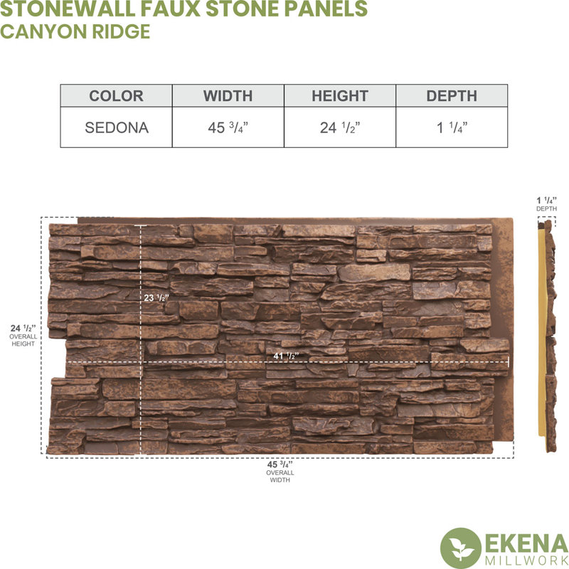 EverStone Canyon Ridge Faux Stone Panel, Sedona