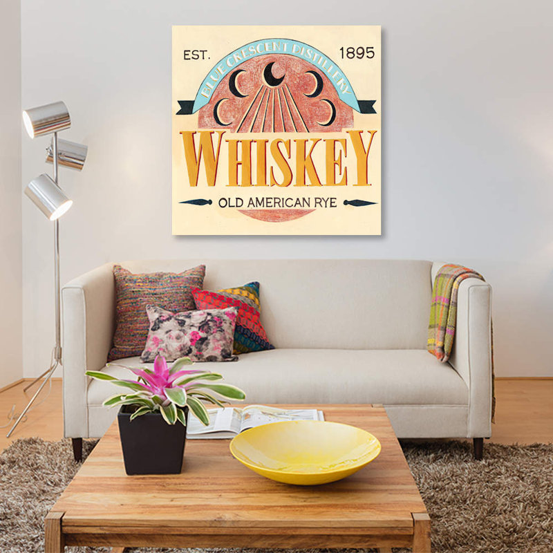 « rétro, étiquette à liqueur iii », affiche rétro sur toile, H 12 po x l 12 po x P 0,75 po, Toile tendue, Pas de tapis