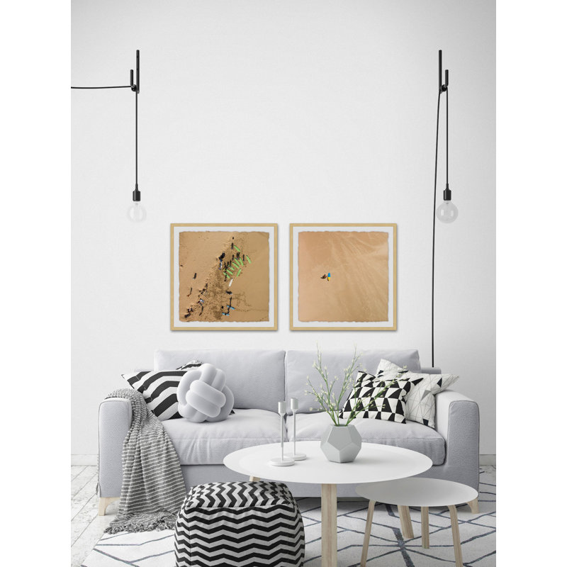 « beach sable diptych », ensemble de 2 reproductions de photos encadrées, H 32 po x l 32 po x P 1,5 po