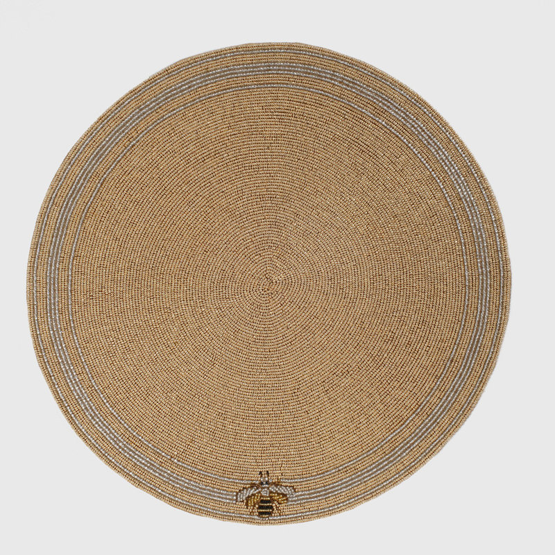 Cotton Round Beaded Placemat