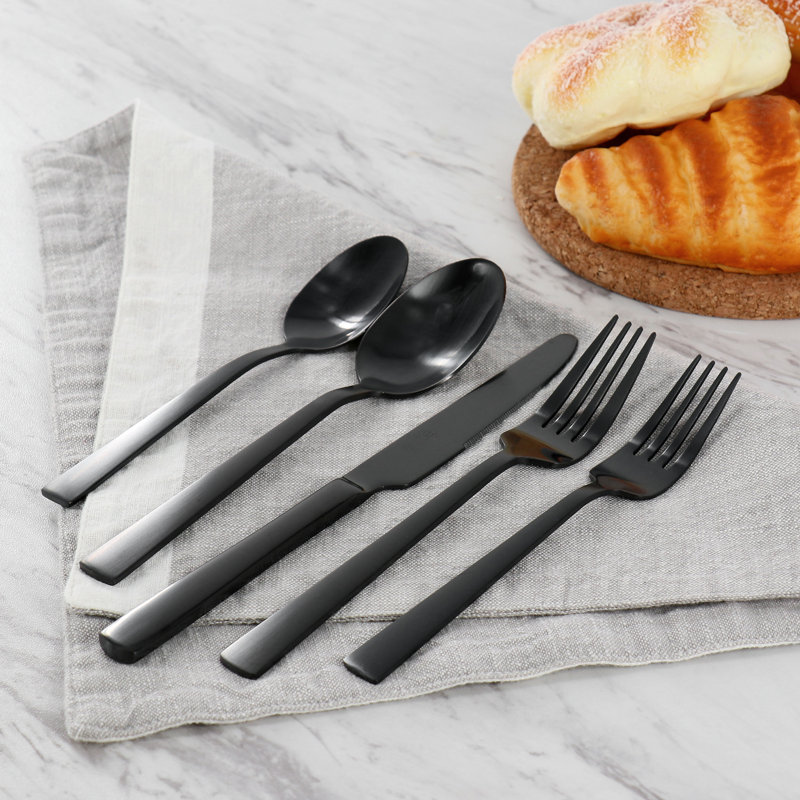 Gibson Elite Flatware Set - Service for 4, Black