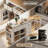 85.5" Extendable Dining Table Kitchen Island with Power Outlet, 3 Drawers, 2 Doors & 7 Wheels, Black-2056983706