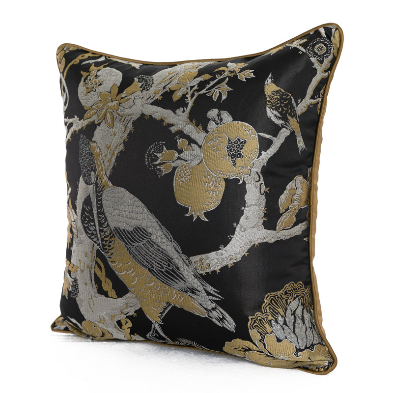 Housse de coussin réversible en soie à imprimé animal
