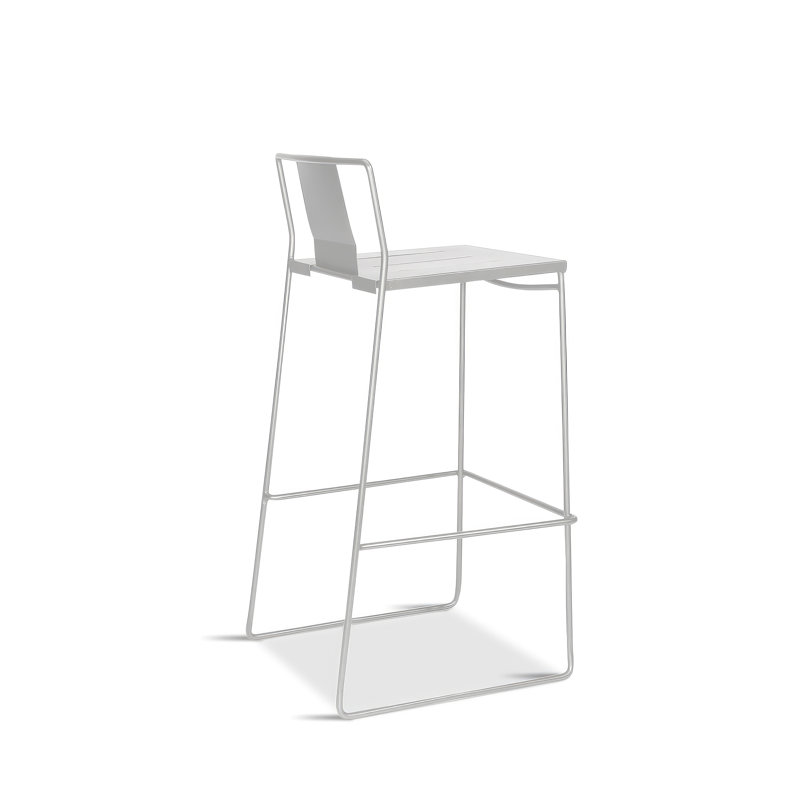 Frank Outdoor Bar Stool, Matte White